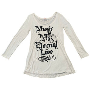 EDC Music Is My Eternal Love Y2K Long Sleeve Top Women's M